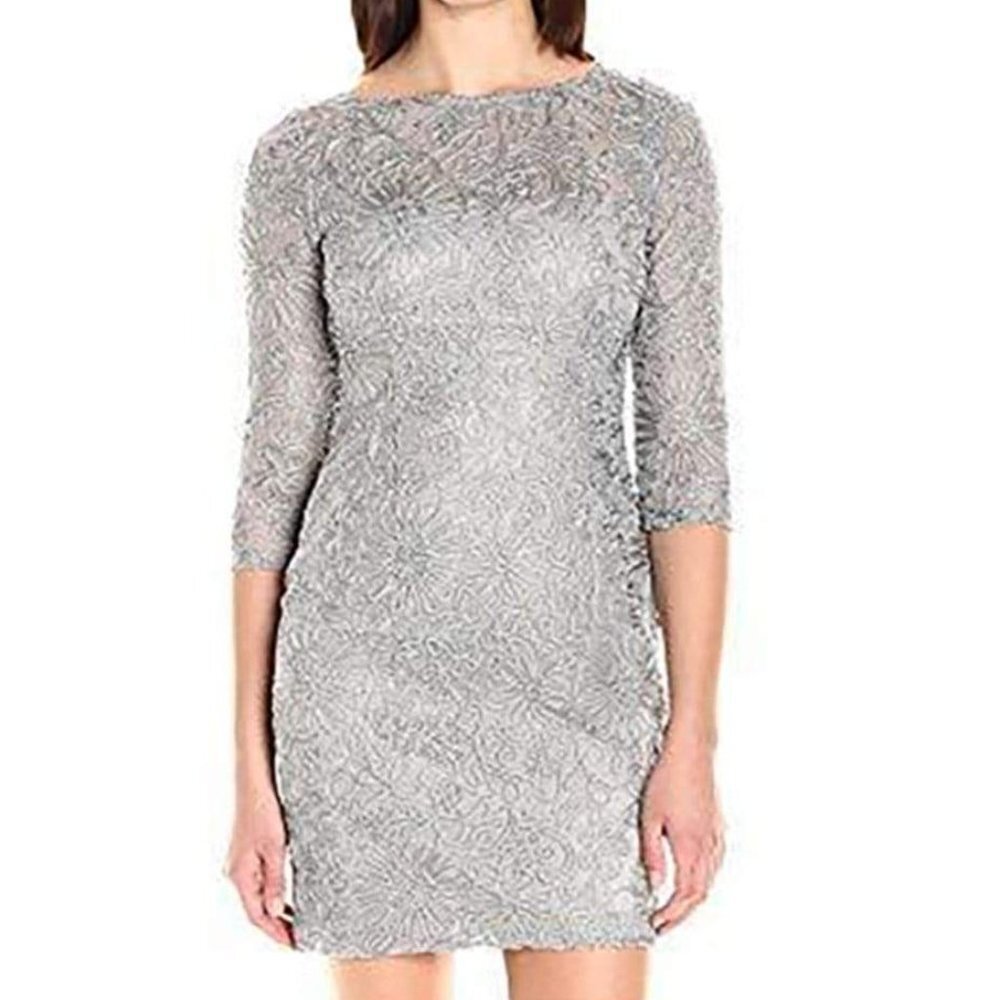 NWT Aidan Mattox 54468920 Mother of the Bride Dress Silver Size 2